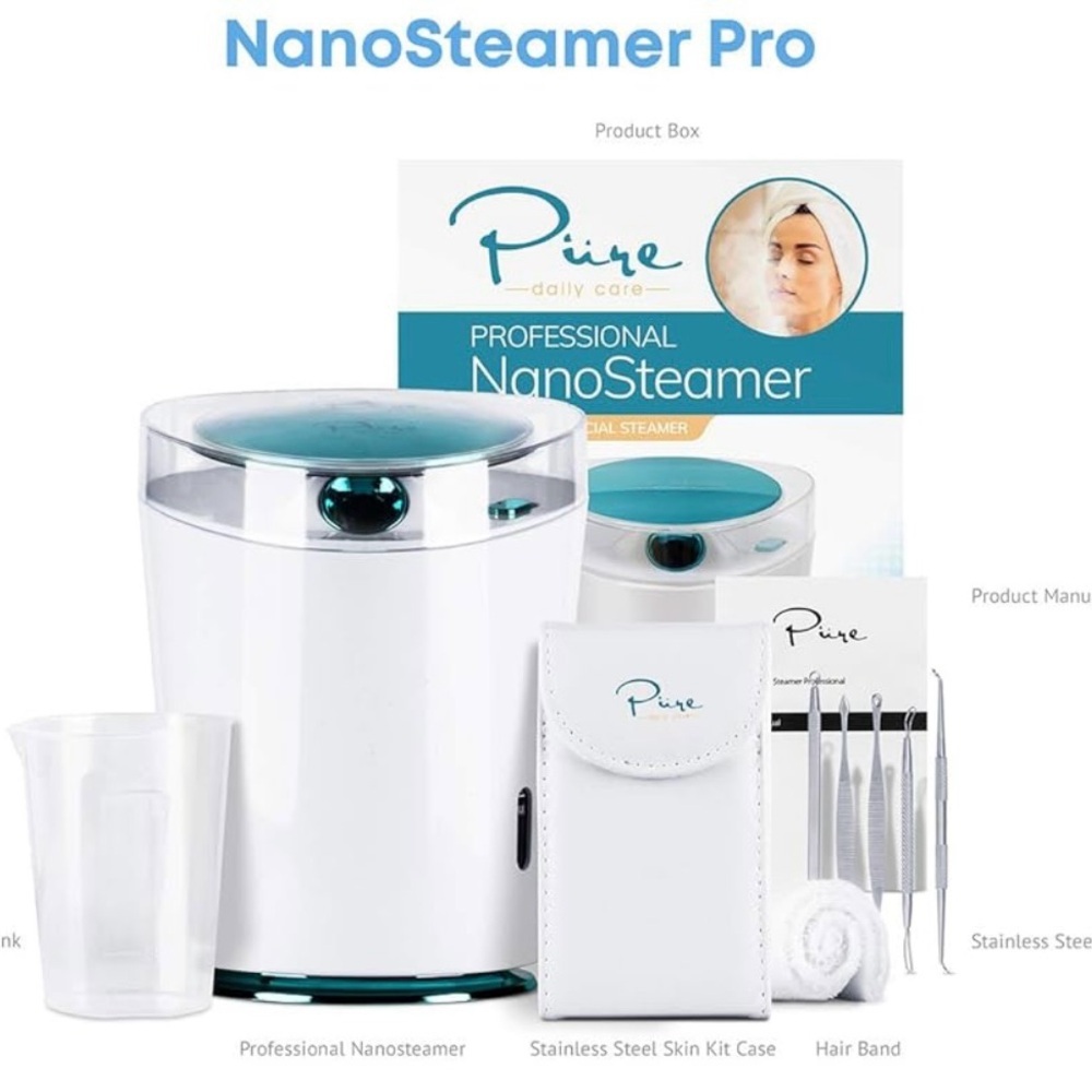 New NanoSteamer PRO Professional 4-in-1 Nano Ionic Facial Steamer Humidifier Kit